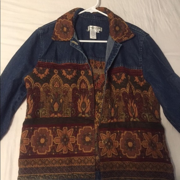 coldwater creek knit denim jacket